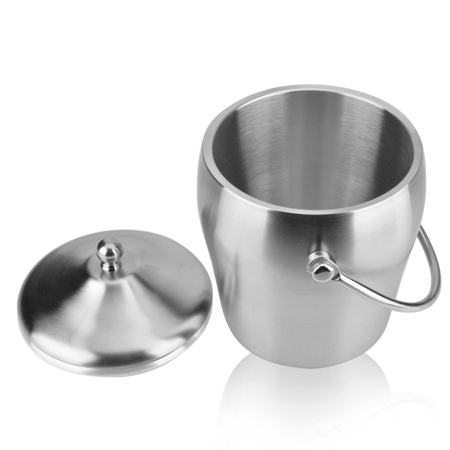 加厚加重双层不锈钢带提手鼓形冰桶送冰夹2L手提保鲜盒、饭盒其他,淘宝优惠券,粉丝福利购,淘宝优惠卷