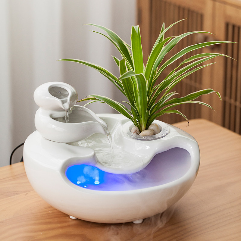 精选陶瓷流水摆件盆栽水培家居水景招财办公桌面客厅喷泉鱼缸乔迁,淘宝优惠券,粉丝福利购,淘宝优惠卷