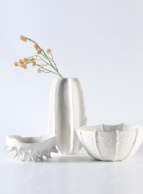 现代简约家居创意个性陶瓷花瓶摆件样板房间酒店餐桌客厅果盘装饰