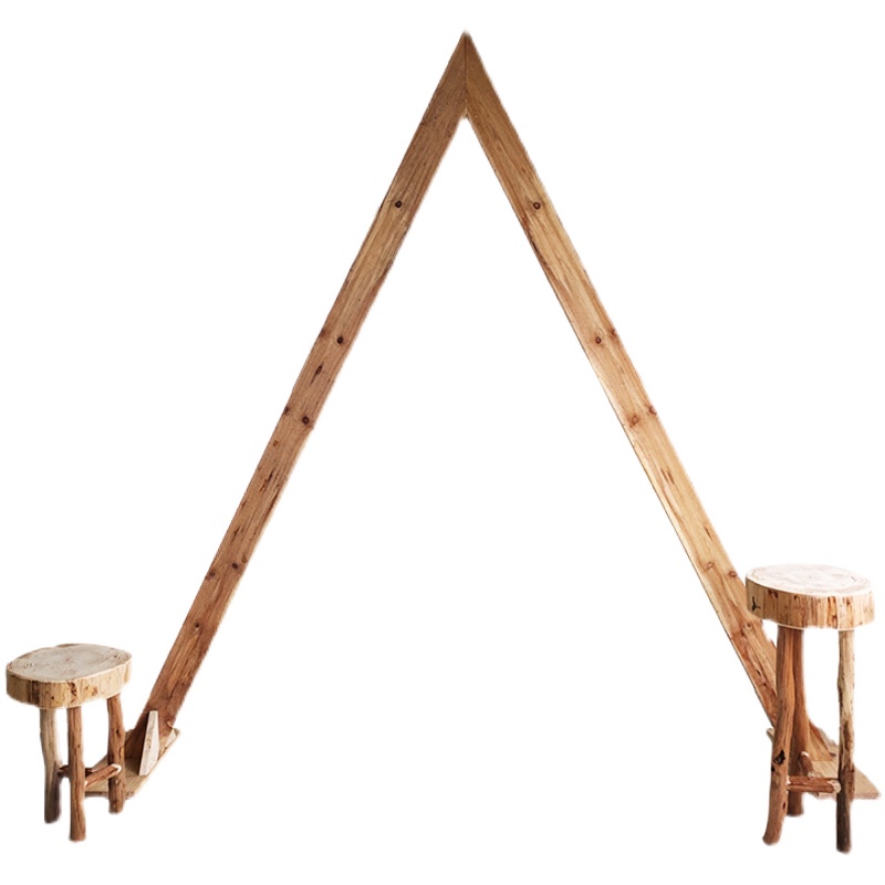 森系婚礼三角形实木拱门户外木质花门木架子路引拍摄道具婚庆背景 - 图3