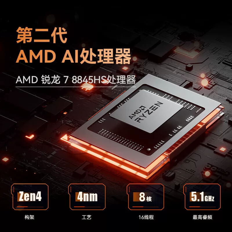 铭凡 UM880Pro/890Pro Ryzen R7-8845HS mini host oculink interface 70W high-performance mini host gaming office dual network port mini computer host