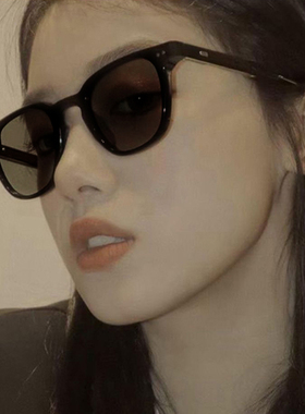 新款韩版黑色太阳l眼镜男透明复古方框素颜网红遮阳墨镜女防紫外