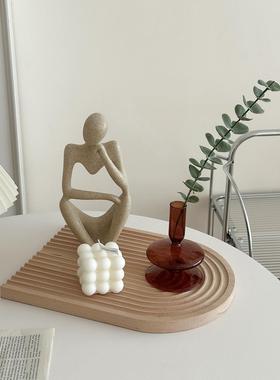 复古怀旧棕色玻璃花瓶中古风客厅干花插花花器烛台桌面装饰摆件