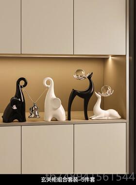 正品轻奢高酒档秋电千象摆件家居客厅玄关视柜柜装饰创意乔新居迁