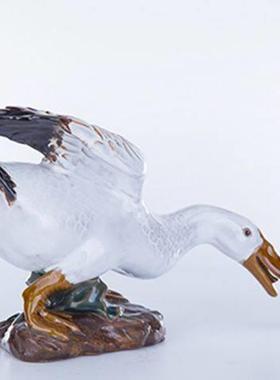 石湾陶瓷雕塑动物工艺品花园庭院装饰品摆设送礼摆件招财风水对鸭