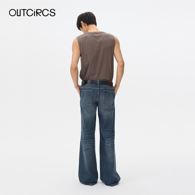 OUTCiRCS复古低腰宽松直筒牛仔裤