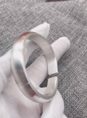 高档足面银999银手镯光手纯工银手镯泥鳅背开款口或闭口银镯子定