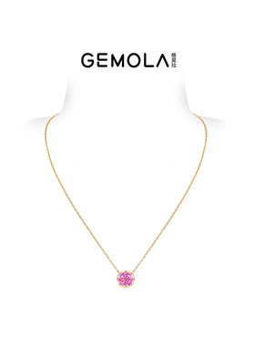 GEMOLA/格莫拉叛逆千金风粉金色3克拉泡泡锁骨项链可调节