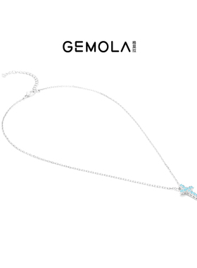 GEMOLA/格莫拉叛逆千金风蓝色十字架项链可调节