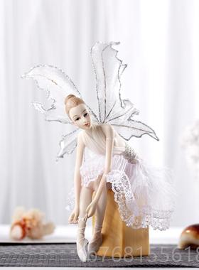 正品装欧式芭蕾天使花仙子跳舞孩饰人物家居品树脂摆女件创意生日
