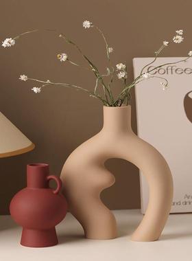 贝汉美美拉德电视柜花瓶摆件客厅玄关插花干花装饰陶瓷莫兰迪花器