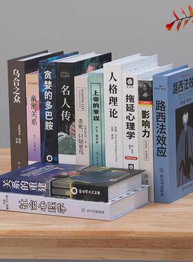 现代心理学假书人工书摆件书房书架店网吧样板房装饰道具书盒