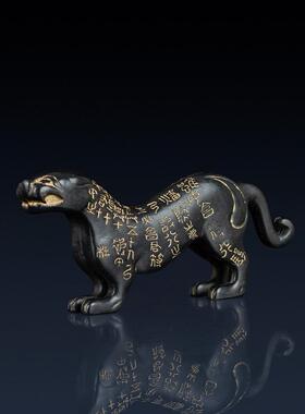 纯黄铜老虎护身符装饰品家庭老虎护身符镇纸装饰品士兵护身符令牌