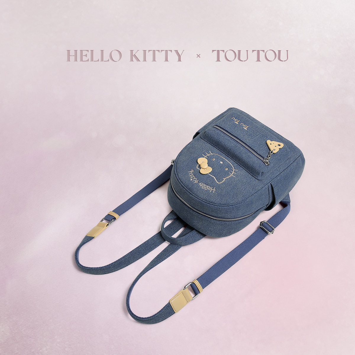 新年礼物TOUTOUhellokitty三丽鸥凯蒂猫牛仔双肩包背包儿童书包女,淘宝优惠券,粉丝福利购,淘宝优惠卷