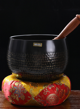 博能堂加厚铜磬纯铜罄钵佛音碗摆件引罄修行钵铜庆铜钵厚磬棒棉垫