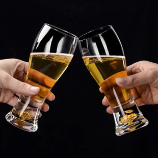 两只！高档水晶玻璃啤酒杯