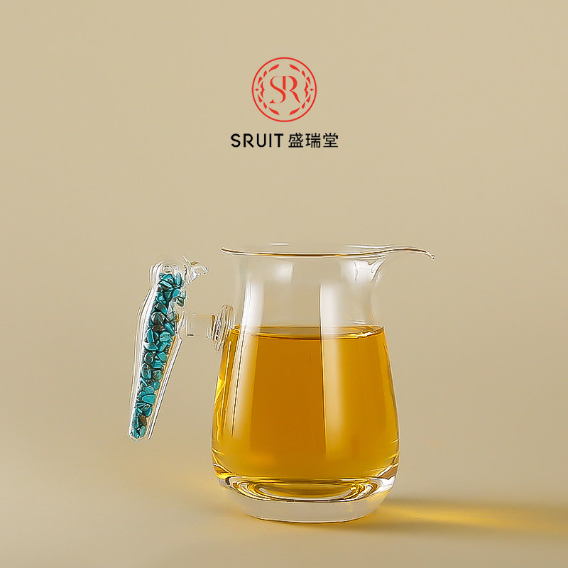 盛瑞堂 绿松石翠鸣鸟 耐热玻璃泡茶杯公道杯分茶器 290mL 双重优惠折后￥31.6包邮 淘金币抵扣￥2.63