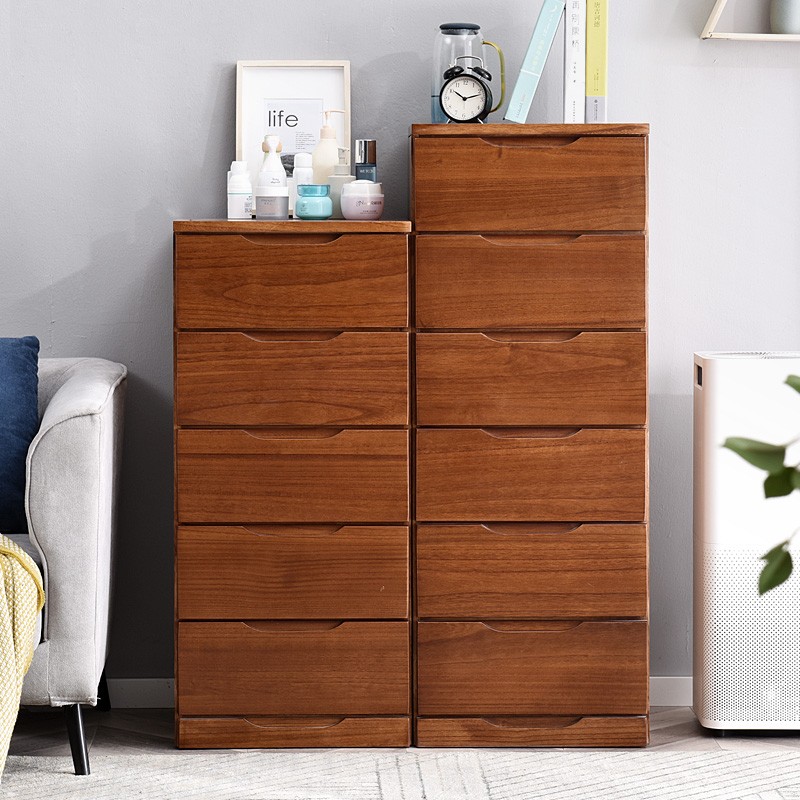 40宽加深抽屉收纳柜实木家用立柜储物柜50深夹角缝隙柜木质五斗橱 - 图2