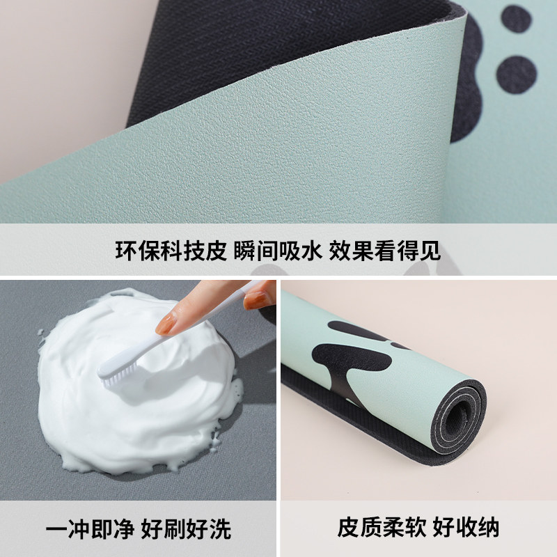 可爱猫咪厨房专用地垫硅藻泥防滑防油家用地毯吸水免洗可擦脚垫子,淘宝优惠券,粉丝福利购,淘宝优惠卷