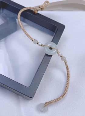 和田玉平安扣编织手绳