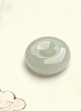 天然和田玉白冰平安扣吊坠