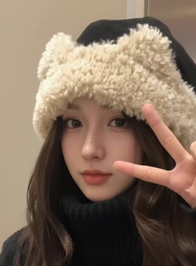 包头帽女秋冬季可爱猫耳朵显脸小