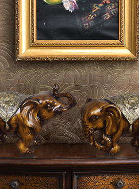 中式古典奢华吉祥大象招财摆件客厅电视柜玄关欧式美式家居装饰品