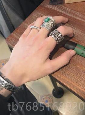 高档不同银盾匠 原创古高桥925纯银开手镯复泰银锯齿印第安口男女