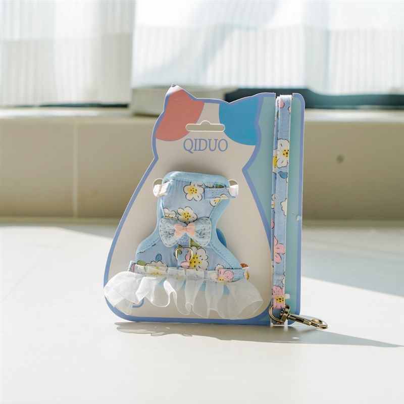 小清新田园风猫咪胸背式网眼牵引绳防挣脱不勒脖外出可爱小猫绳子,淘宝优惠券,粉丝福利购,淘宝优惠卷