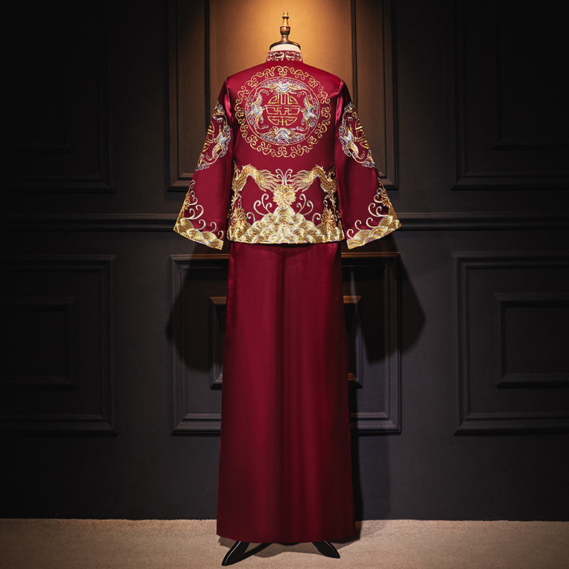 秀禾服男士2021新款中式婚礼新郎接亲敬酒礼服大码唐装龙凤褂夏季,淘宝优惠券,粉丝福利购,淘宝优惠卷