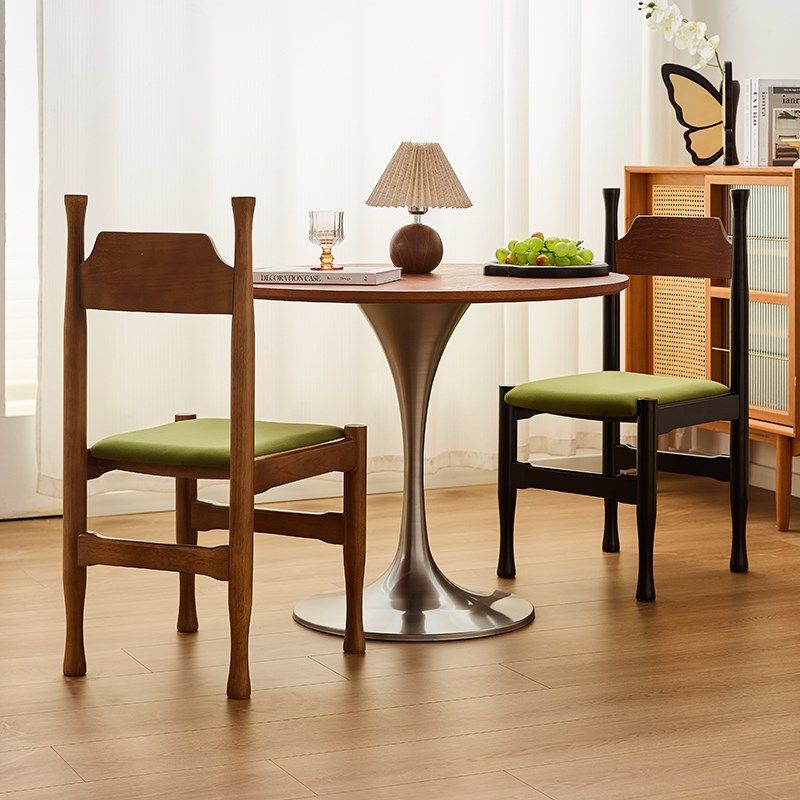 中古风家用餐椅子法式轻奢实木靠背椅设计师高级梳妆椅软包书桌椅,淘宝优惠券,粉丝福利购,淘宝优惠卷