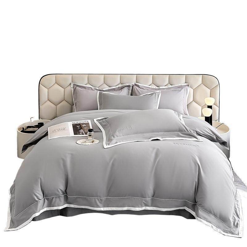 新款50s长绒棉纯棉四件套刺绣工艺款简约床单被套枕套床品四件套,淘宝优惠券,粉丝福利购,淘宝优惠卷