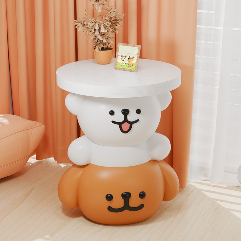 奶油风线条小狗落地摆件客厅沙发旁边几茶几床头柜装饰品乔迁礼物,淘宝优惠券,粉丝福利购,淘宝优惠卷