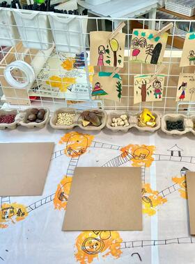 网格展示架幼儿园美工区底座作品环创架子摆摊照片挂架片饰品铁丝