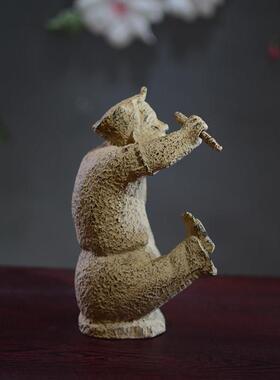 新中式兵马俑软装摆件古典茶室禅意玄关书柜博古架仿古击鼓说唱俑