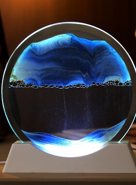 发光流沙画摆件3d立体客厅装饰品居家玄关酒柜女生日礼物创意沙漏