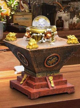 风水轮开业礼品聚宝盆新店店铺公司招财礼物吧台流水循环客厅摆件