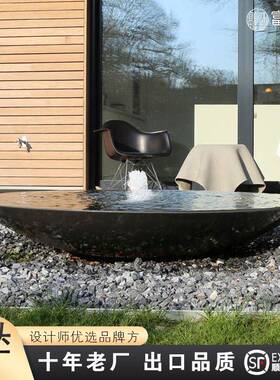 聚宝盆花园庭院简约循环水钵水系样品屋展示中心会所流水摆件喷泉