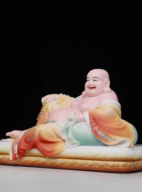 弥勒佛佛像汉白玉大肚笑