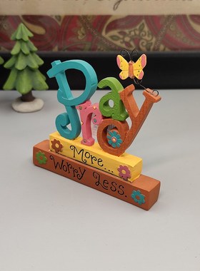 祷告多担心少装饰摆饰可爱礼品桌面蝴蝶工艺品花朵书房创意摆件