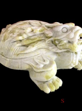 天然岫玉龙龟摆件家居玄关客厅书房桌面酒柜办公室工艺品礼品摆设