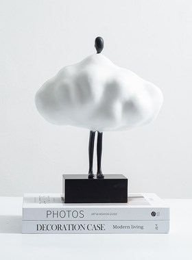 客厅电视柜装饰品摆件高级感小众创意云朵人物样板间酒柜壁龛摆设