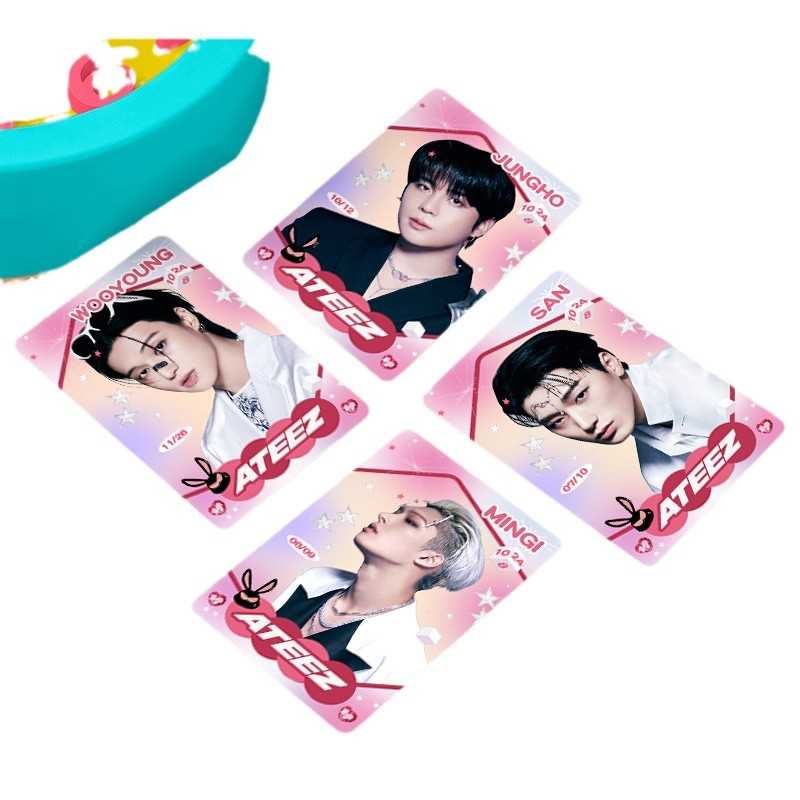 KPOP小卡ATEEZ塑料透明卡片明星ins应援透卡室内装饰小卡3寸 - 图3