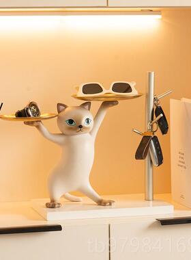 正品妖娆品猫品摆客厅家居装饰玄件关钥匙收纳乔迁新居礼开业搬家