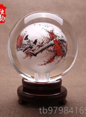 正品迁年乔新居摆件中国风礼品桌创办公桌男内画球领新导办公室礼