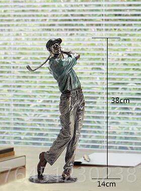 高档北现代艺运动摆件高尔夫人物模型欧轻奢老板公桌办室书房装饰