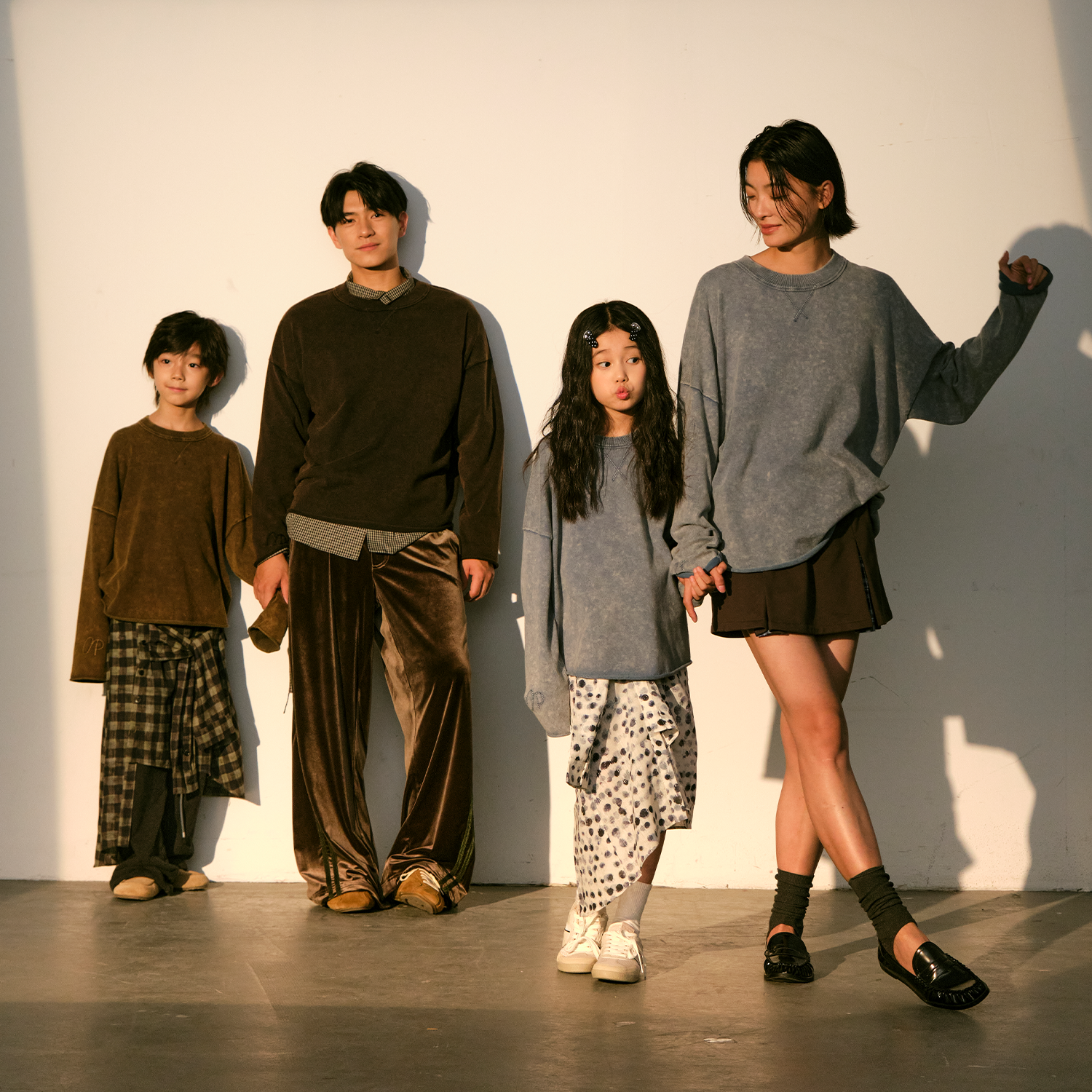 ORIGINAL PEOPLE 亲子系列复古水洗做旧全棉毛衫男女宽松长袖上衣 - 图3