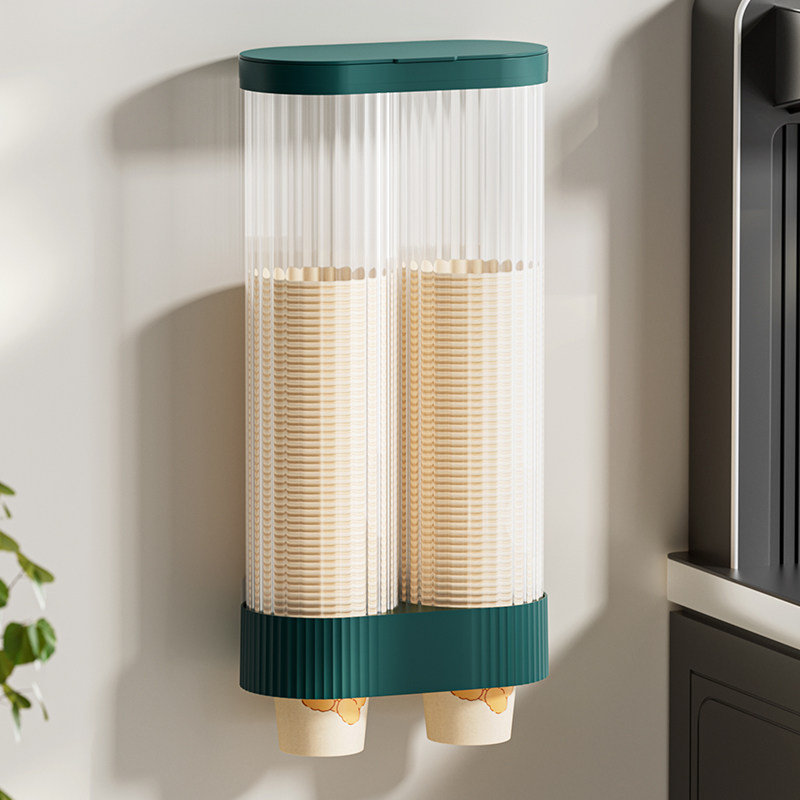 一次性杯子架自动取杯器免打孔壁挂式防尘纸杯架饮水机家用水杯架,淘宝优惠券,粉丝福利购,淘宝优惠卷