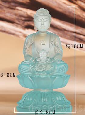 高档古法璃阿弥陀佛佛琉像无摆件家居佛堂设西方三圣无量光佛量寿