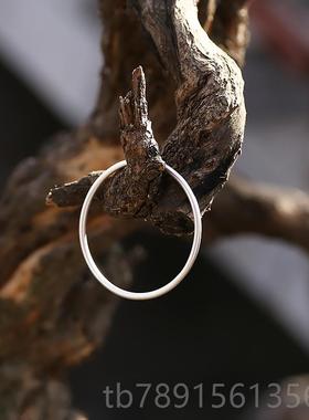 高档念 999纯银古法手传承银众手镯头女实心环简约复古小文艺足银